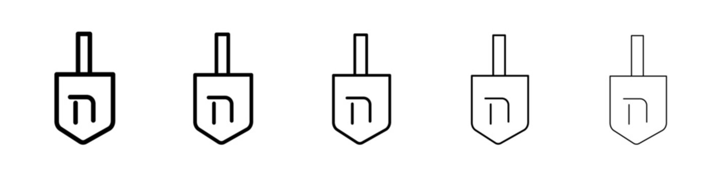 dreidel icon black and white vector sign