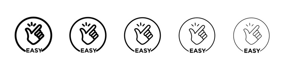 Easy icon black and white vector sign