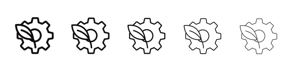 Obraz premium Eco industry icon black and white vector sign