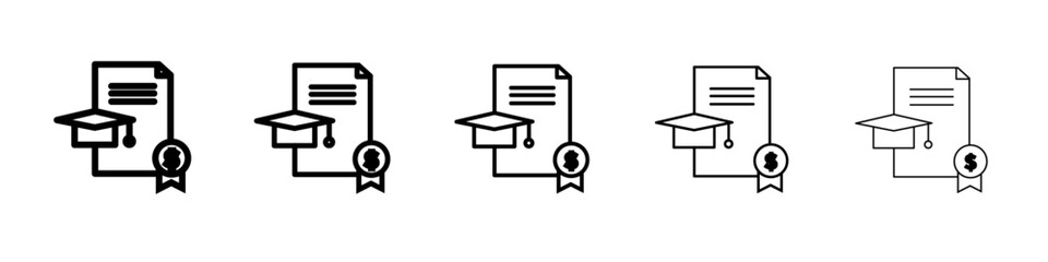 education Scholarship icon black and white vector sign
