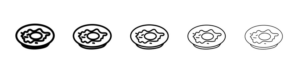 Egg on plate icon black and white vector sign