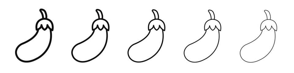 Eggplant icon black and white vector sign