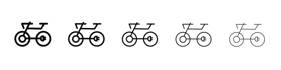 electric bike icon black and white vector sign