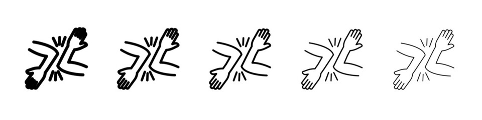 elbow greeting icon black and white vector sign