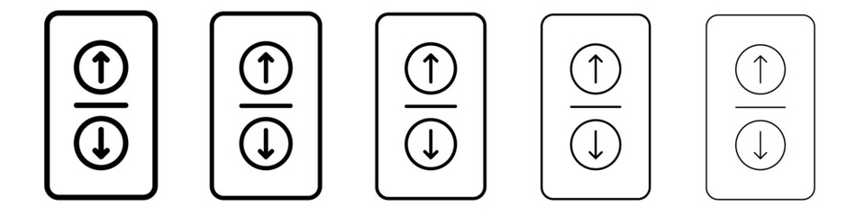 Elevator, lift button icon black and white vector sign