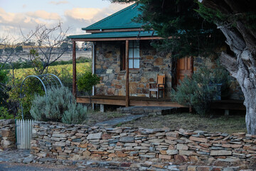 Old stone cottage at the vineyard - Apslawn, Tasmania, Australia