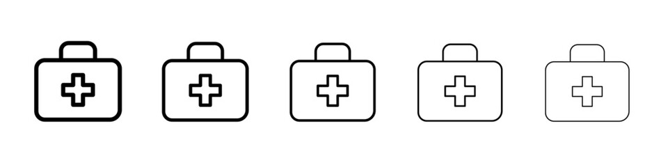 Emergency kit icon black and white vector sign