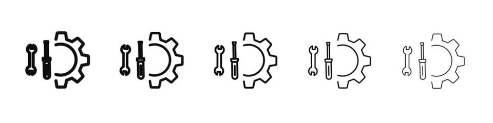 Engineering tool icon black and white vector sign