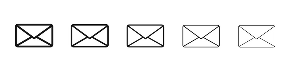 Envelope icon black and white vector sign