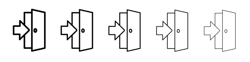 Entrance door icon black and white vector sign