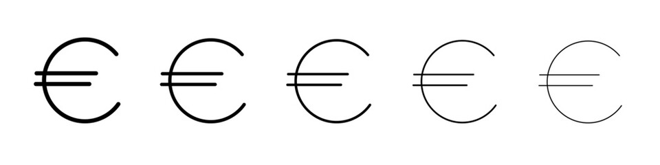 euro sign icon black and white vector sign