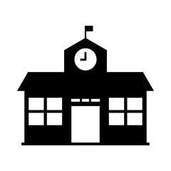 High school silhouette icon with simple and modern design for web