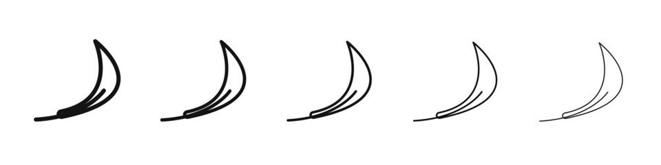 falcate icon black and white vector sign