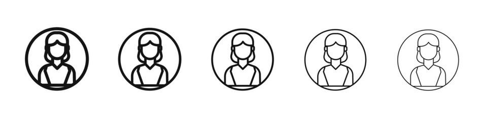 Female icon black and white vector sign