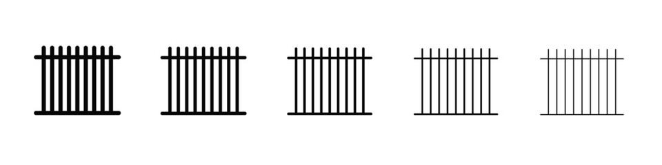 fence icon black and white vector sign