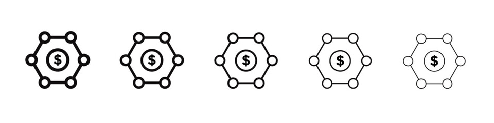 Financial Scheme icon black and white vector sign