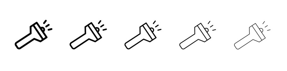 Flashlight icon black and white vector sign