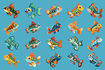 Colorful Fish Cartoon Art Gallery