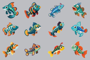 Cartoon Fish Illustrations Collection