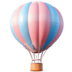 Fototapeta premium 3D Of Pink and Blue Hot Air Balloon on Transparent Background