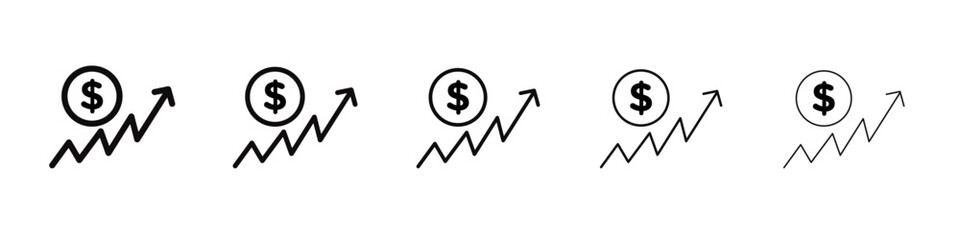 Forex stock market icon black and white vector sign