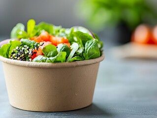 Close-up of Colorful Salad in Paper Cup
