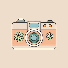 Chic Flower Camera Illustration Design
