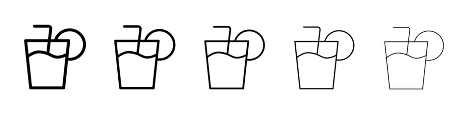 Fruit juice icon black and white vector sign