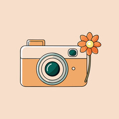 Elegant Flower Photocamera Vector Design