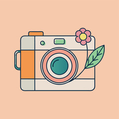 Photocamera flower elegant style 