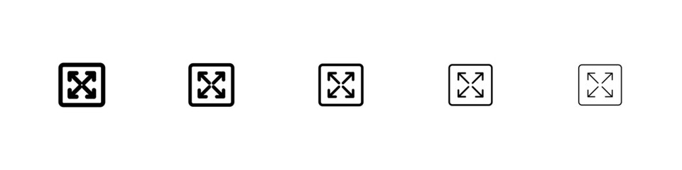 Full screen icon black and white vector sign