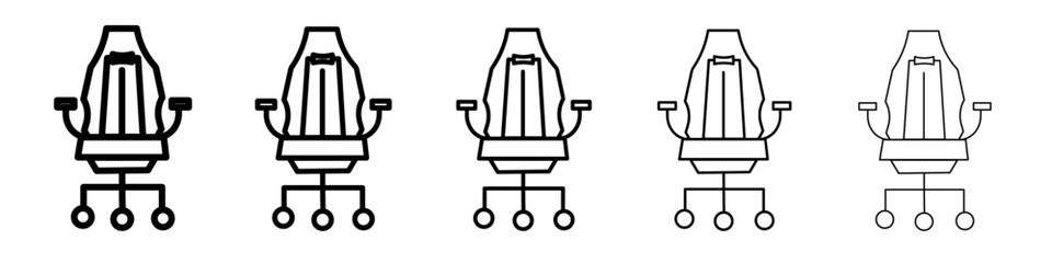Gaming armchair icon black and white vector sign