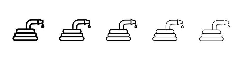 garden hose icon black and white vector sign