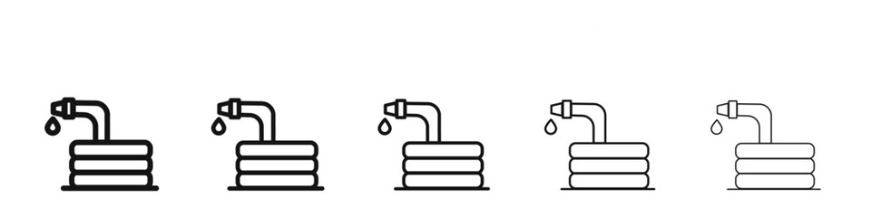 Fototapeta premium garden hose icon black and white vector sign