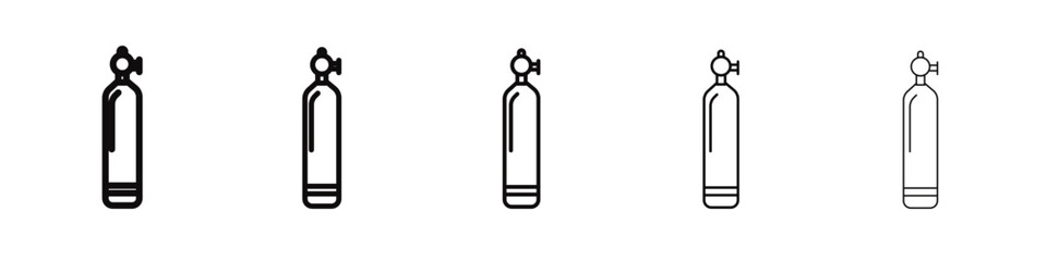 Gas cylinder icon black and white vector sign