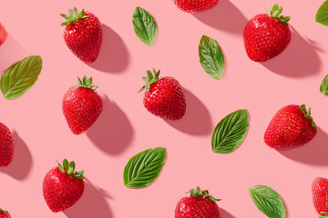 Strawberries on Soft Pink