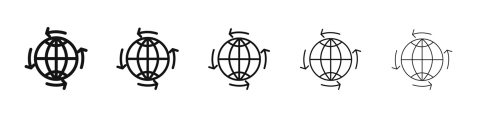 Globalization icon black and white vector sign