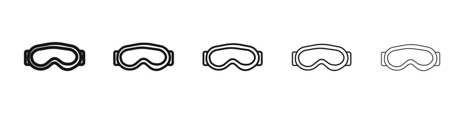 Goggles icon black and white vector sign