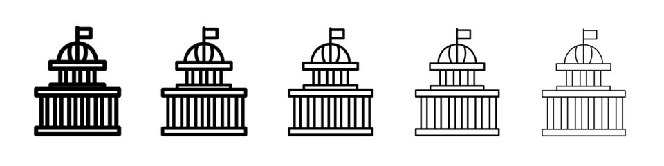 Government icon black and white vector sign