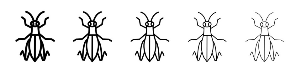 Grasshopper icon black and white vector sign