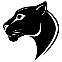 Obraz premium Black panther head profile stylized vector illustration