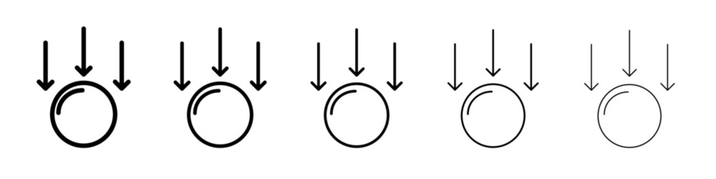 Gravity icon black and white vector sign