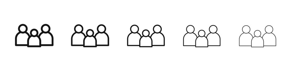 Group icon black and white vector sign