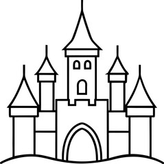 Castle Silhouette Line Illustration