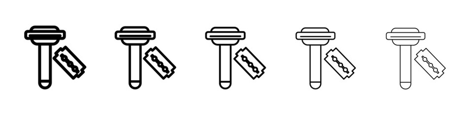 Hair removing razor icon black and white vector sign
