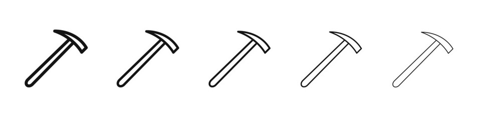 Hammer icon black and white vector sign