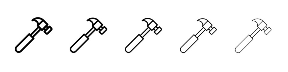 Hammer icon black and white vector sign