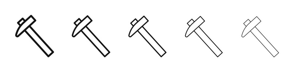 Hammer icon black and white vector sign