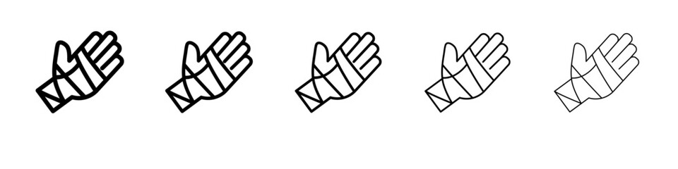 Obraz premium hand accident icon black and white vector sign
