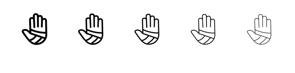 Obraz premium hand accident icon black and white vector sign